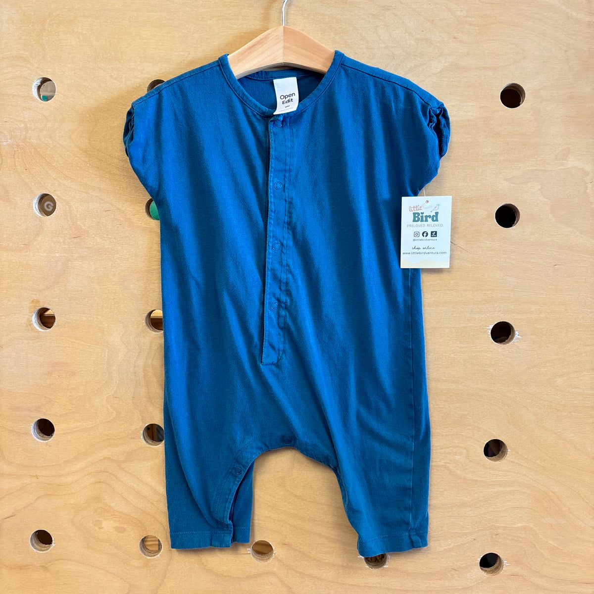 Blue Organic Snap Romper