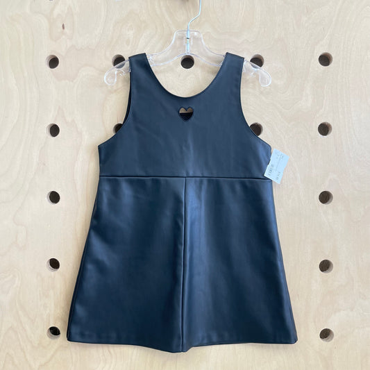 Black Pleather Heart Cutout Dress