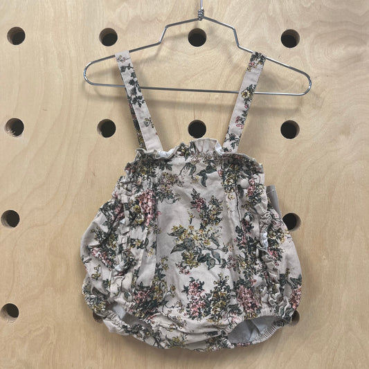 Beige Wildflower Bubble Romper