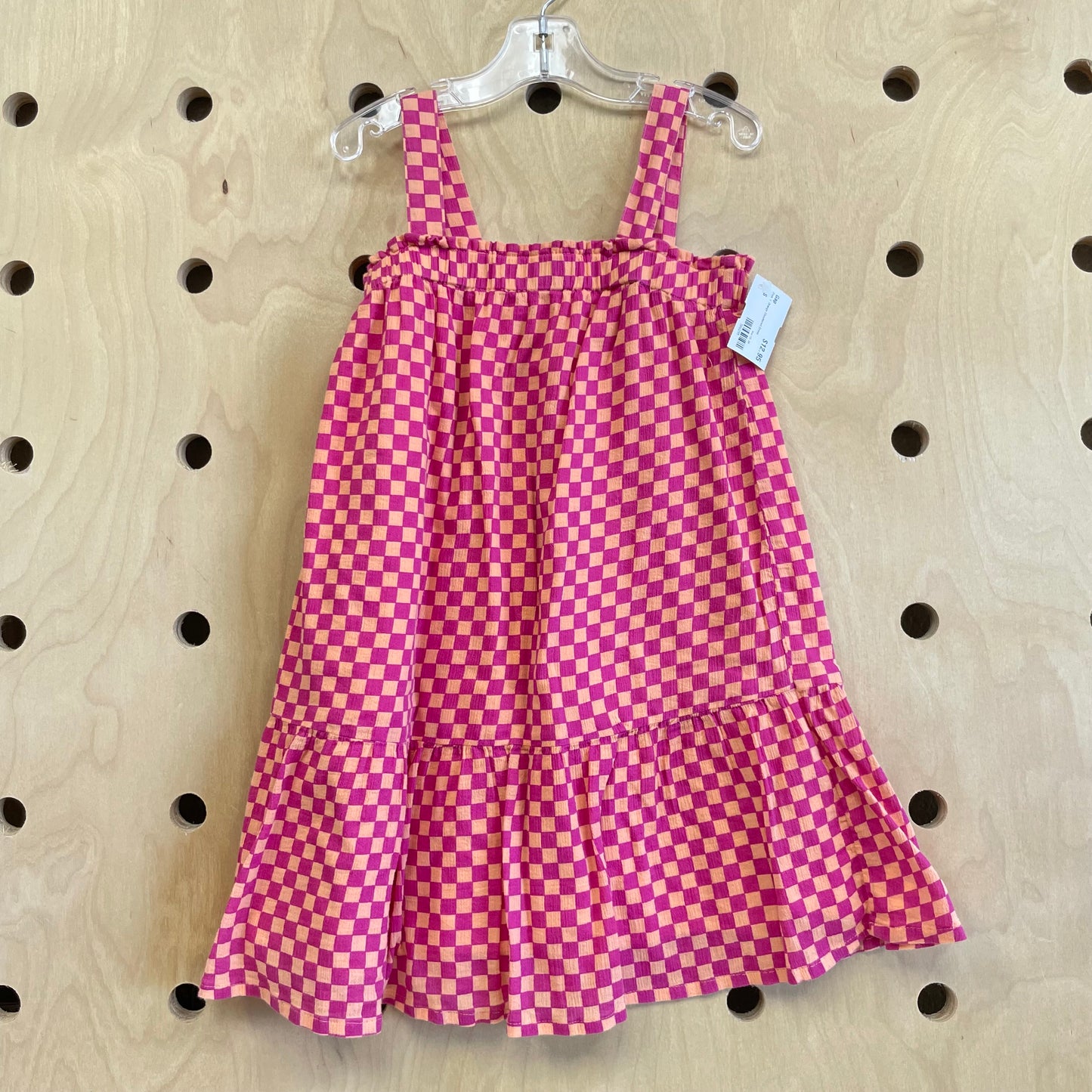 Pink + Orange Checkered Dress