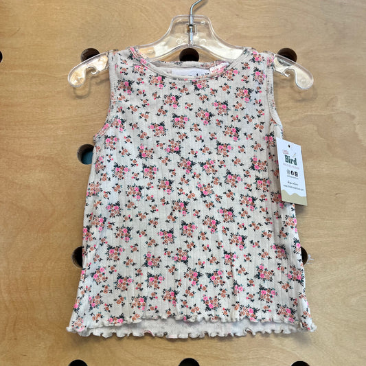 Cream Floral Pointelle Tank