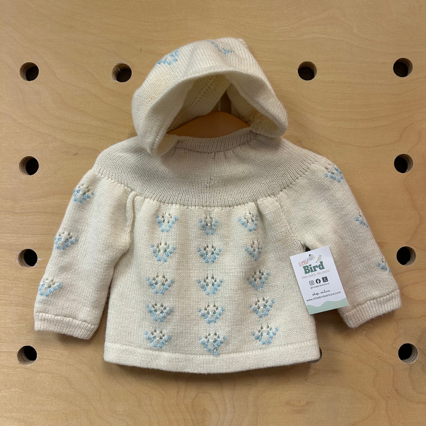 White/Blue Knit Sweater