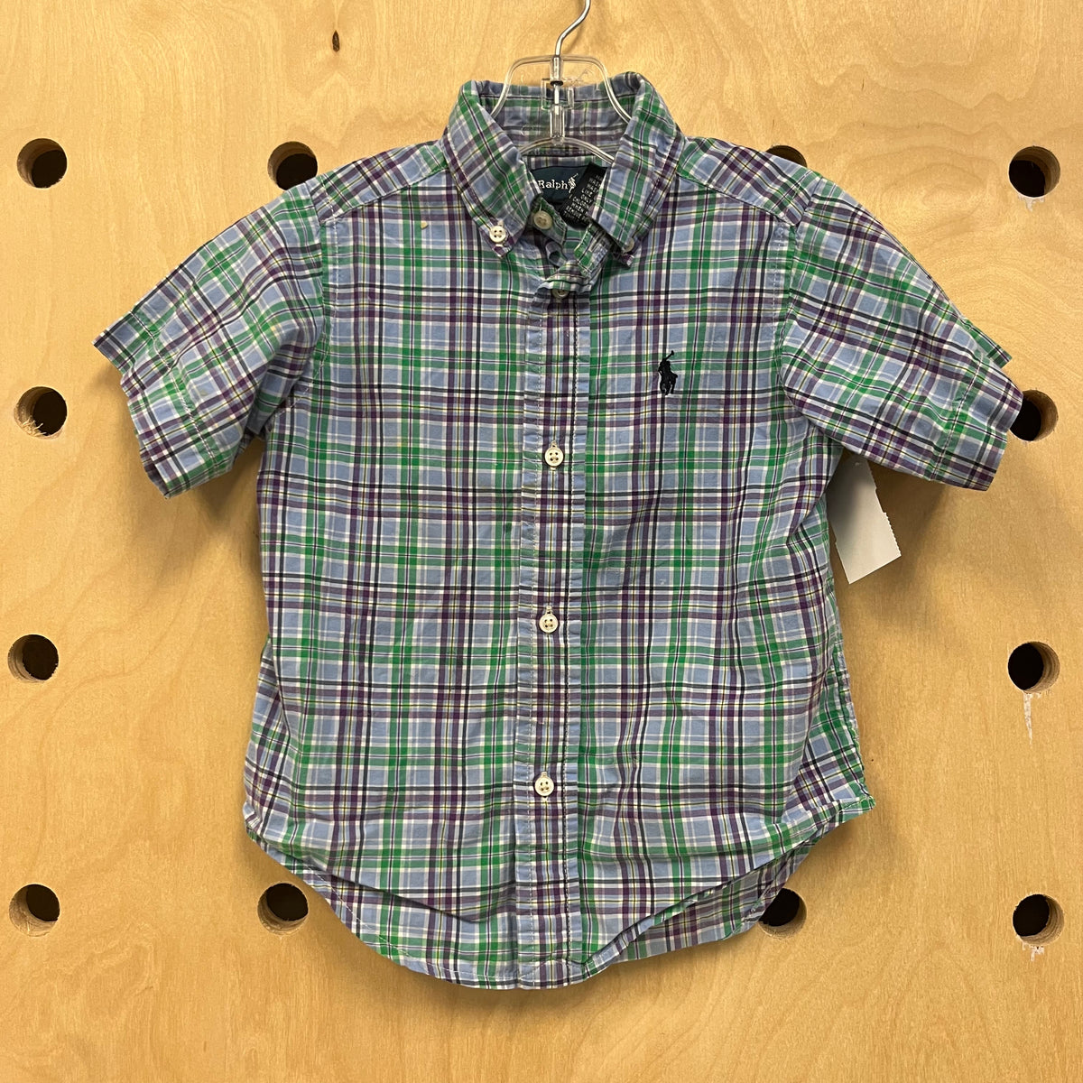 Blue Green & Purple Plaid Button Up
