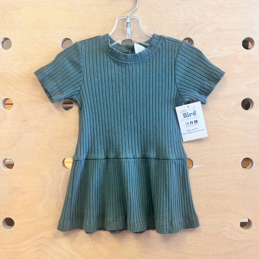 Green Wide Ribbed Organic Top