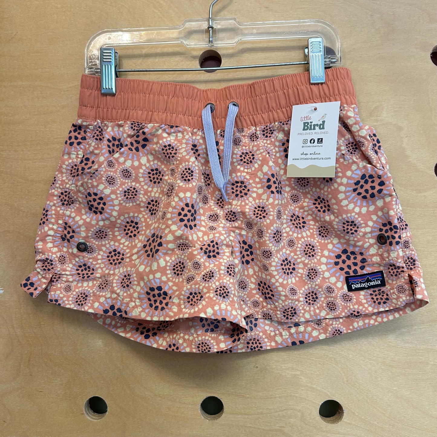 Peach Floral Drawstring Shorts
