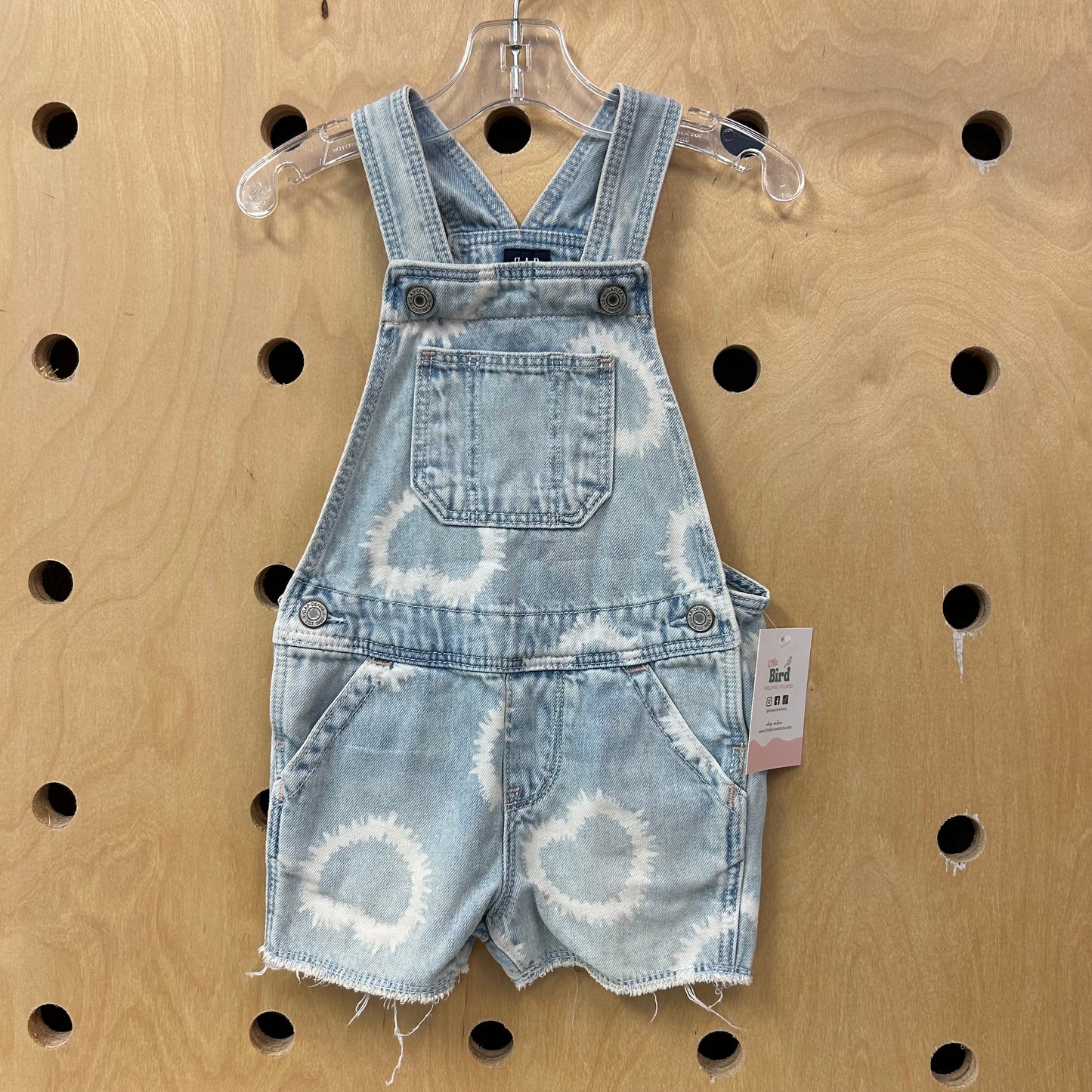 Denim Tie Dye Hearts Shortalls