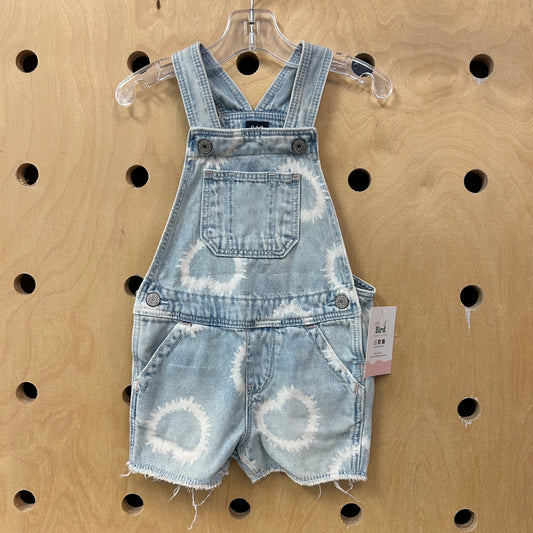 Denim Tie Dye Hearts Shortalls