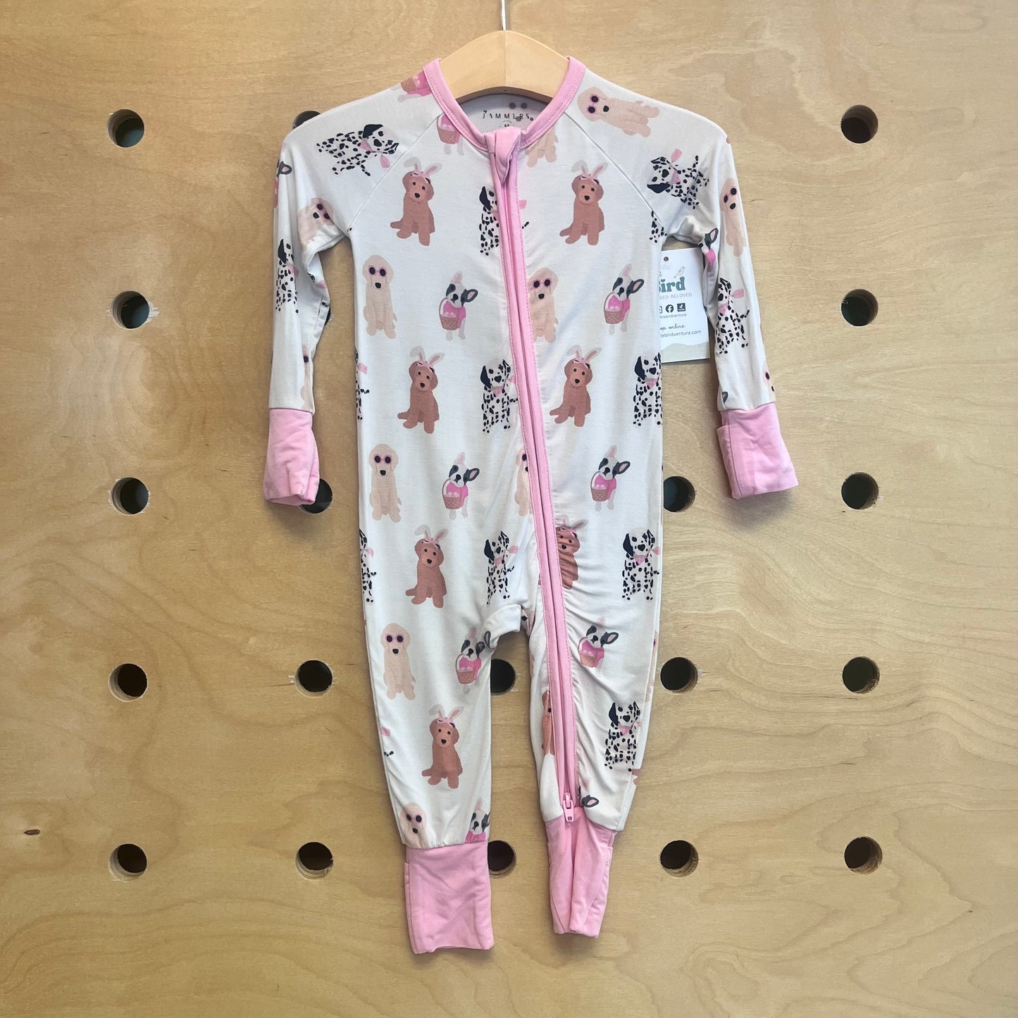 White/Pink Bamboo Blend Dogs Zippy