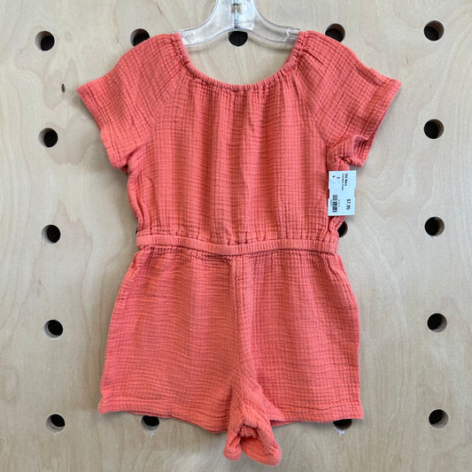 Coral Muslin Romper