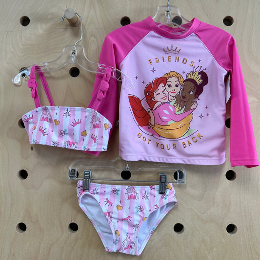 3pc Pink Princesses Swim Set