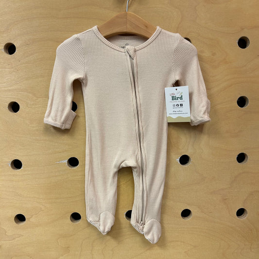 Tan Bamboo Waffle Knit Footies
