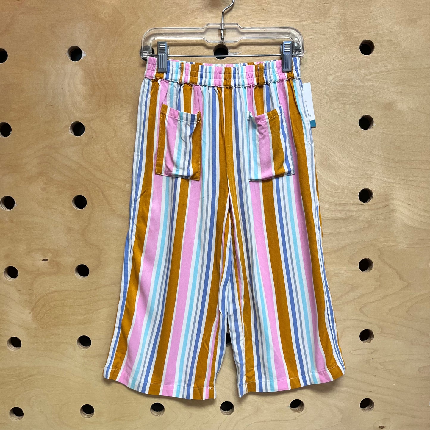 Mustard/Pink Striped Wide Leg Pants