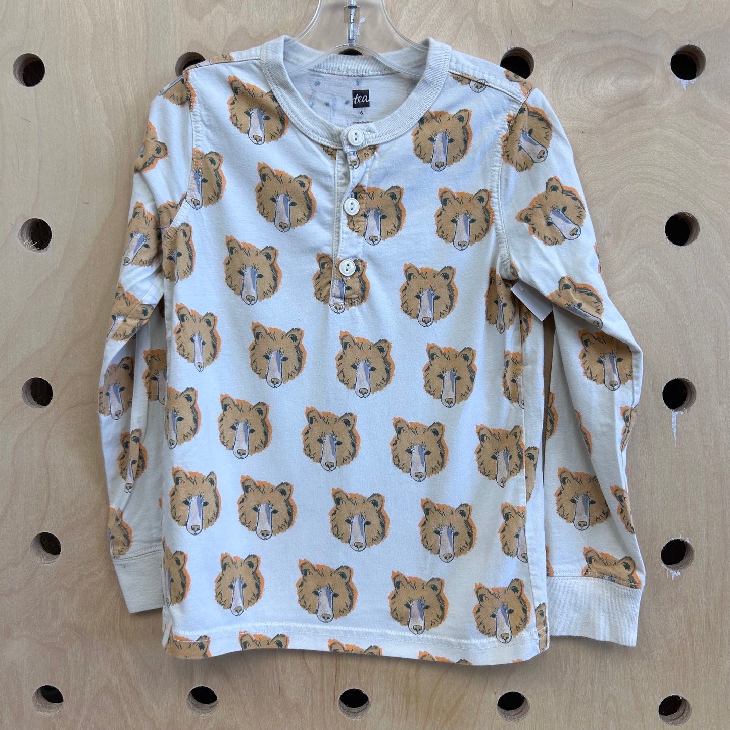 Cream Bear LS Henley