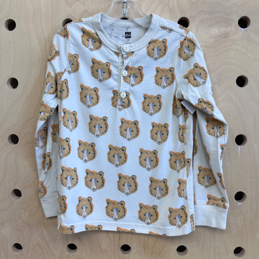 Cream Bear LS Henley