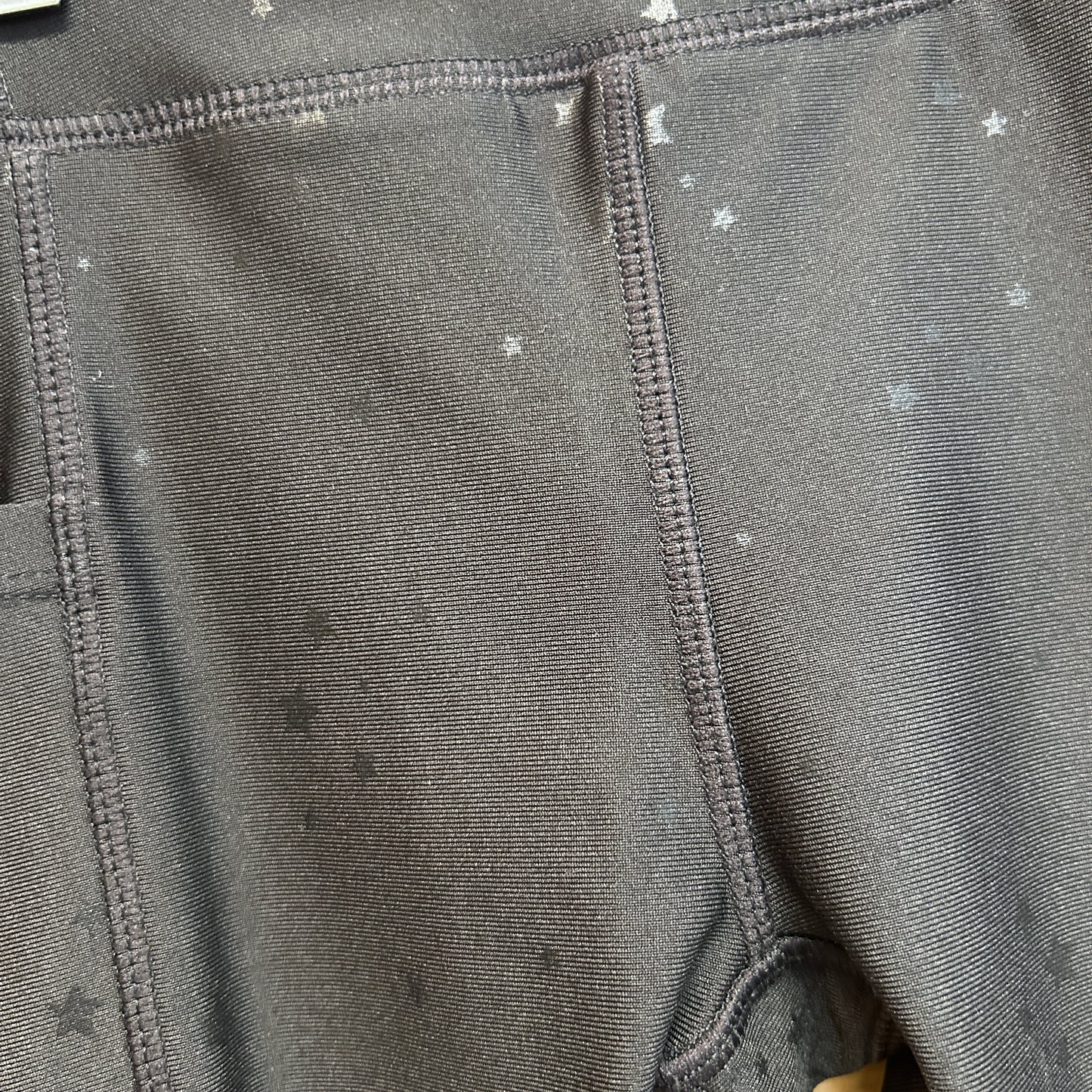 Black/Silver Stars Athletic Leggings