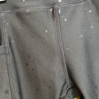 Black/Silver Stars Athletic Leggings