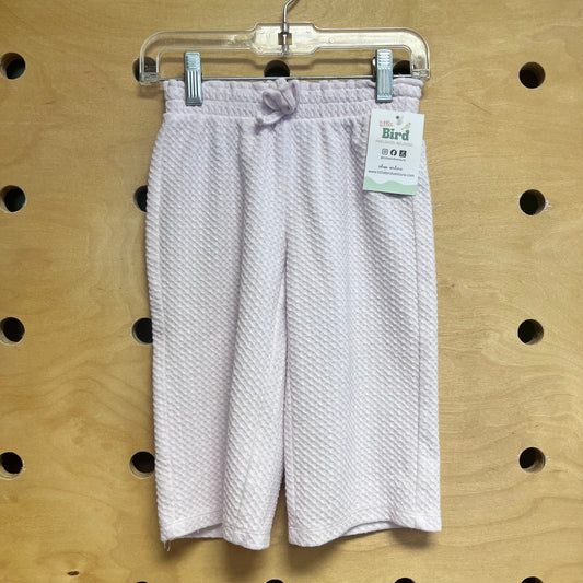 Pink Textured Pull On Pants