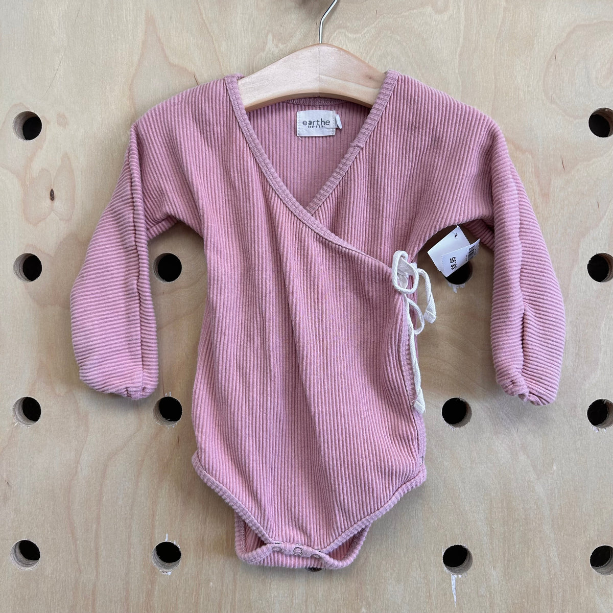 Pink Ribbed Wrap Bodysuit
