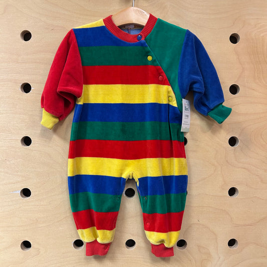 Colorful Striped Fleece Romper