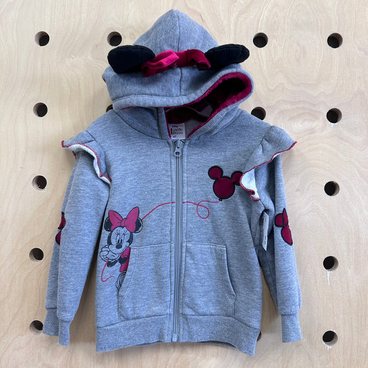 Grey Minnie Zip Hoodie