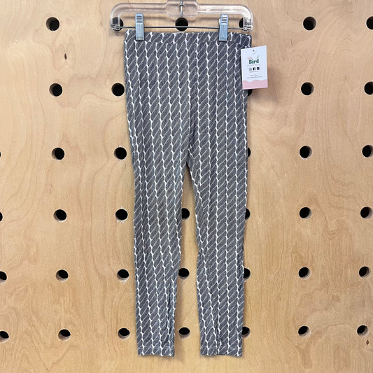 Black & White Bamboo Leaf Print Leggings