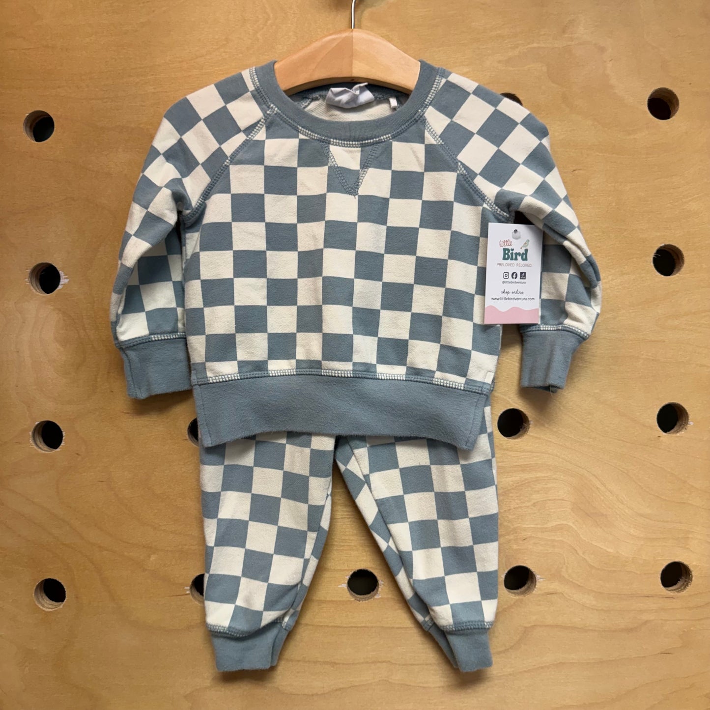 Teal/White Checkered Outfit