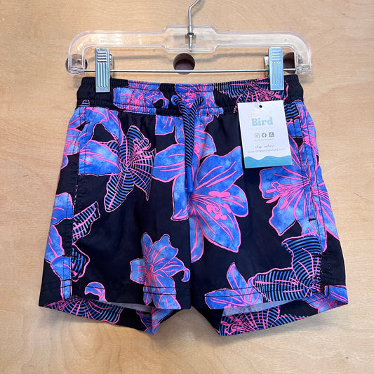 Watercolor Hibiscus Swim Shorts