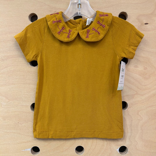 Mustard Embroidered Firefly Bamboo Tee