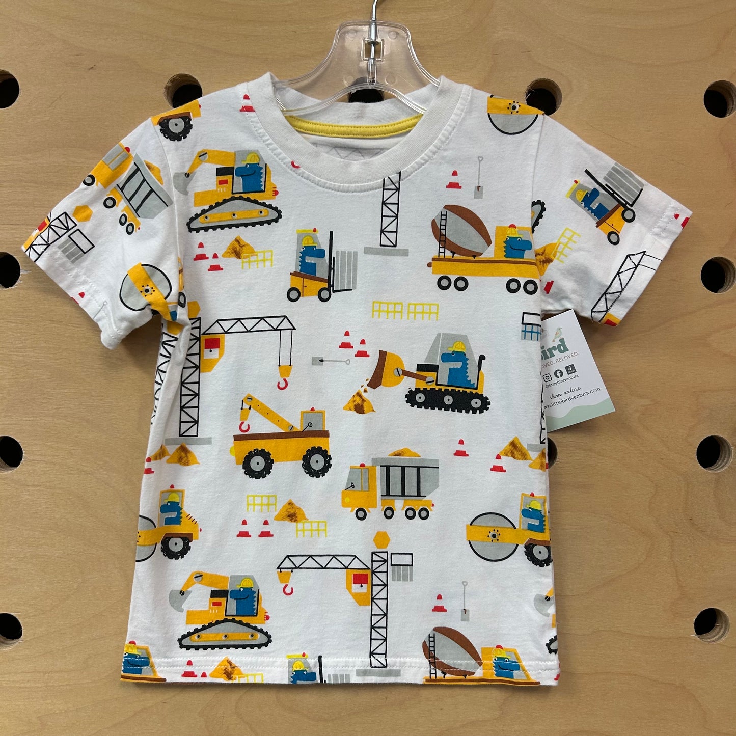 White Dirt Construction Vehicles Tee