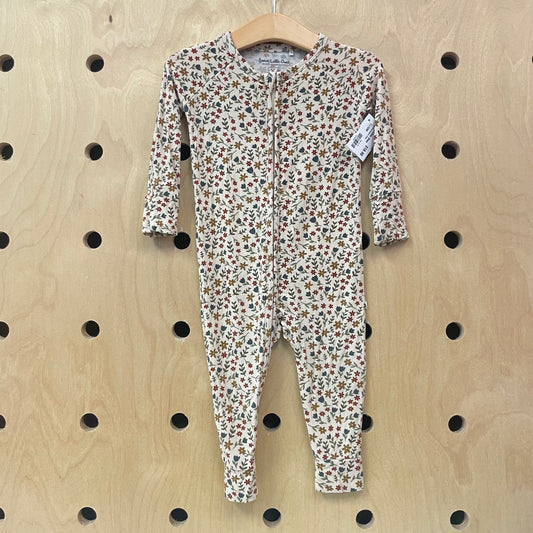 Beige Floral Bamboo Zippy
