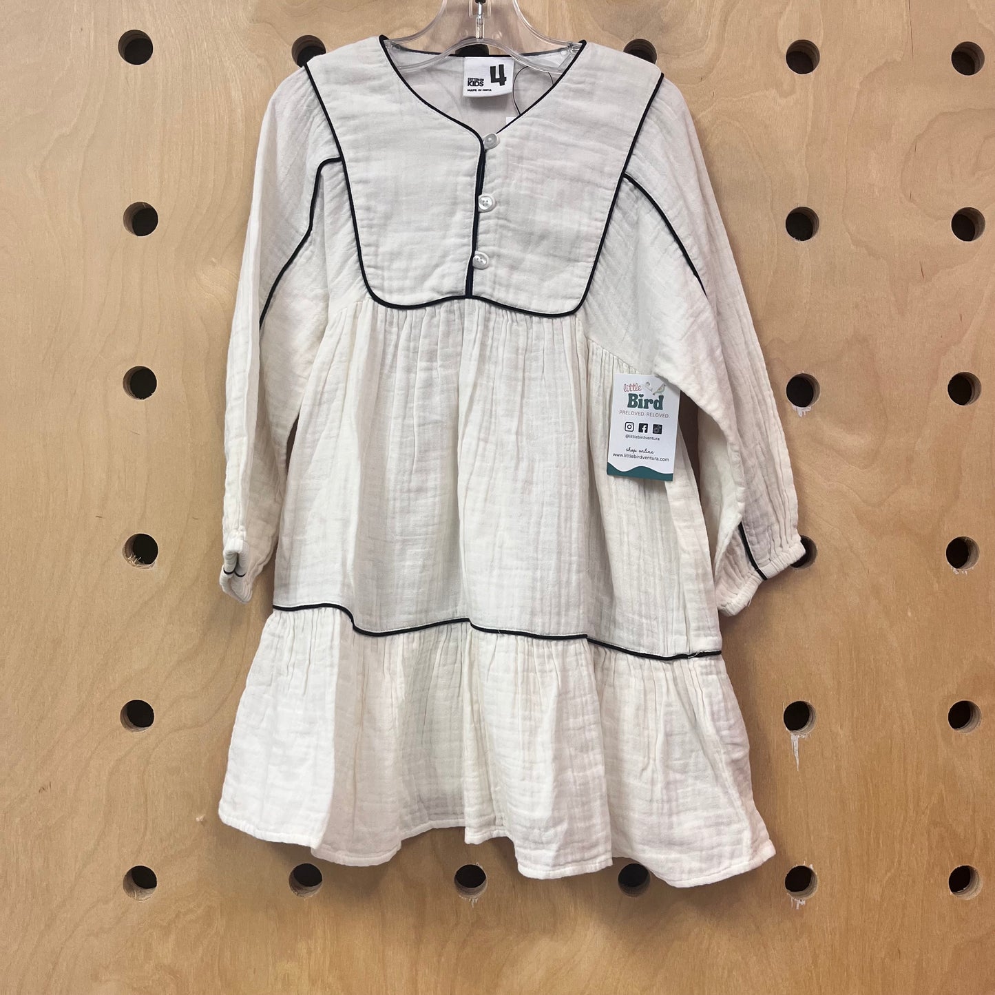 Cream + Black Gauze Dress NEW!