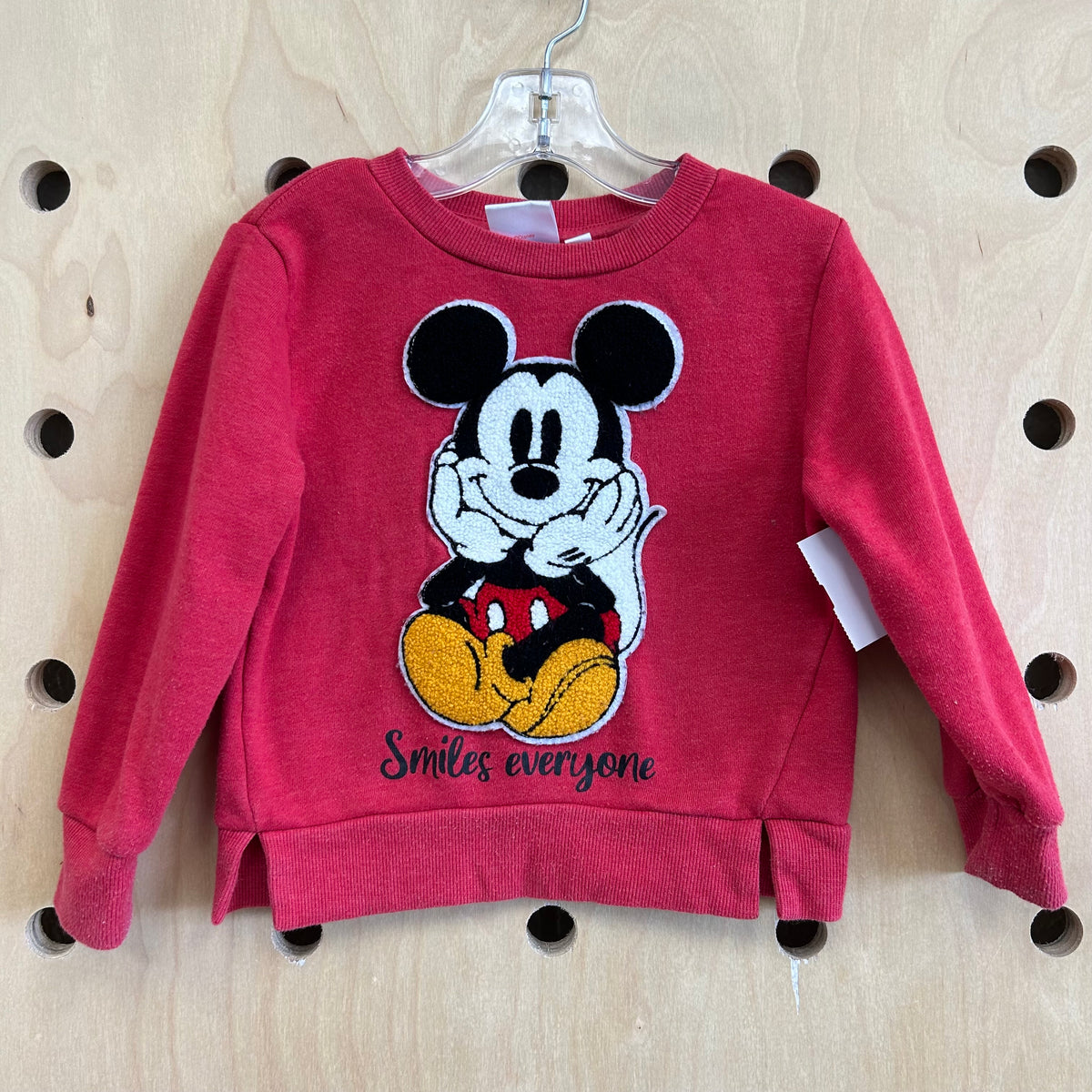 Red Fuzzy Mickey Applique Pullover