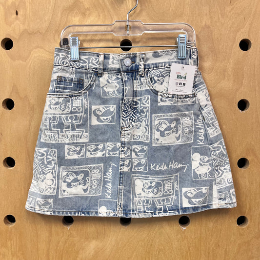 Mickey Keith Haring Denim Skirt
