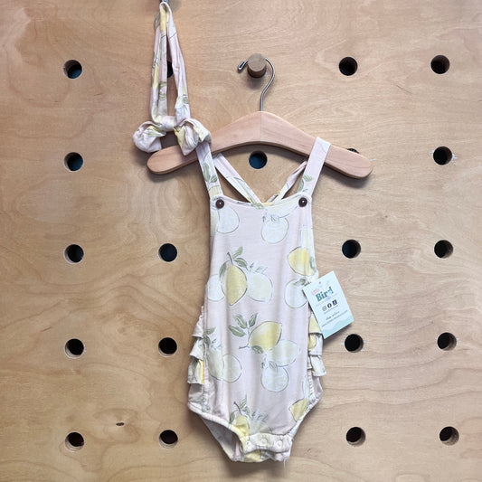 Pink/Yellow Bamboo Lemons Romper