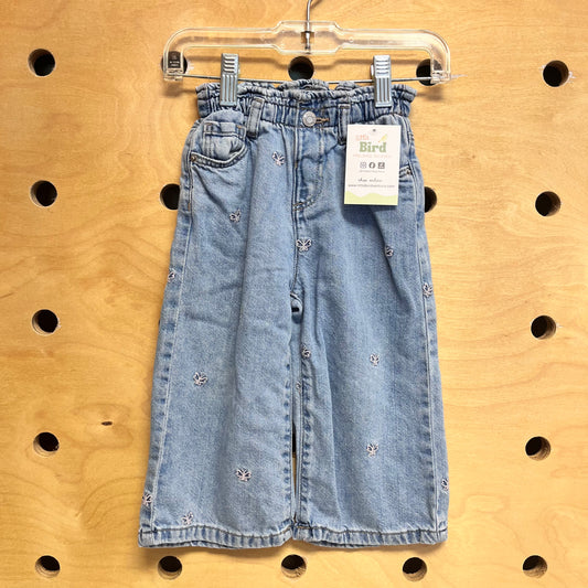 Denim Butterfly Embroidered Denim