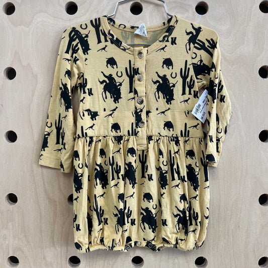 Yellow Cowboy Bamboo Bubble Romper