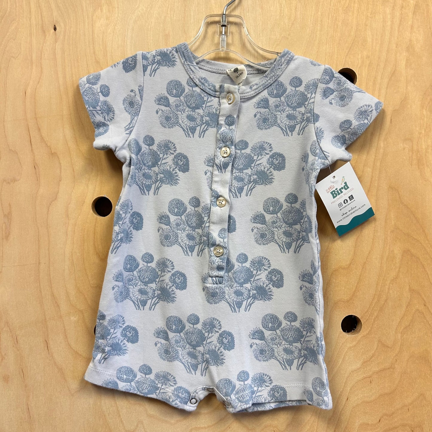 Organic Blue Floral Romper