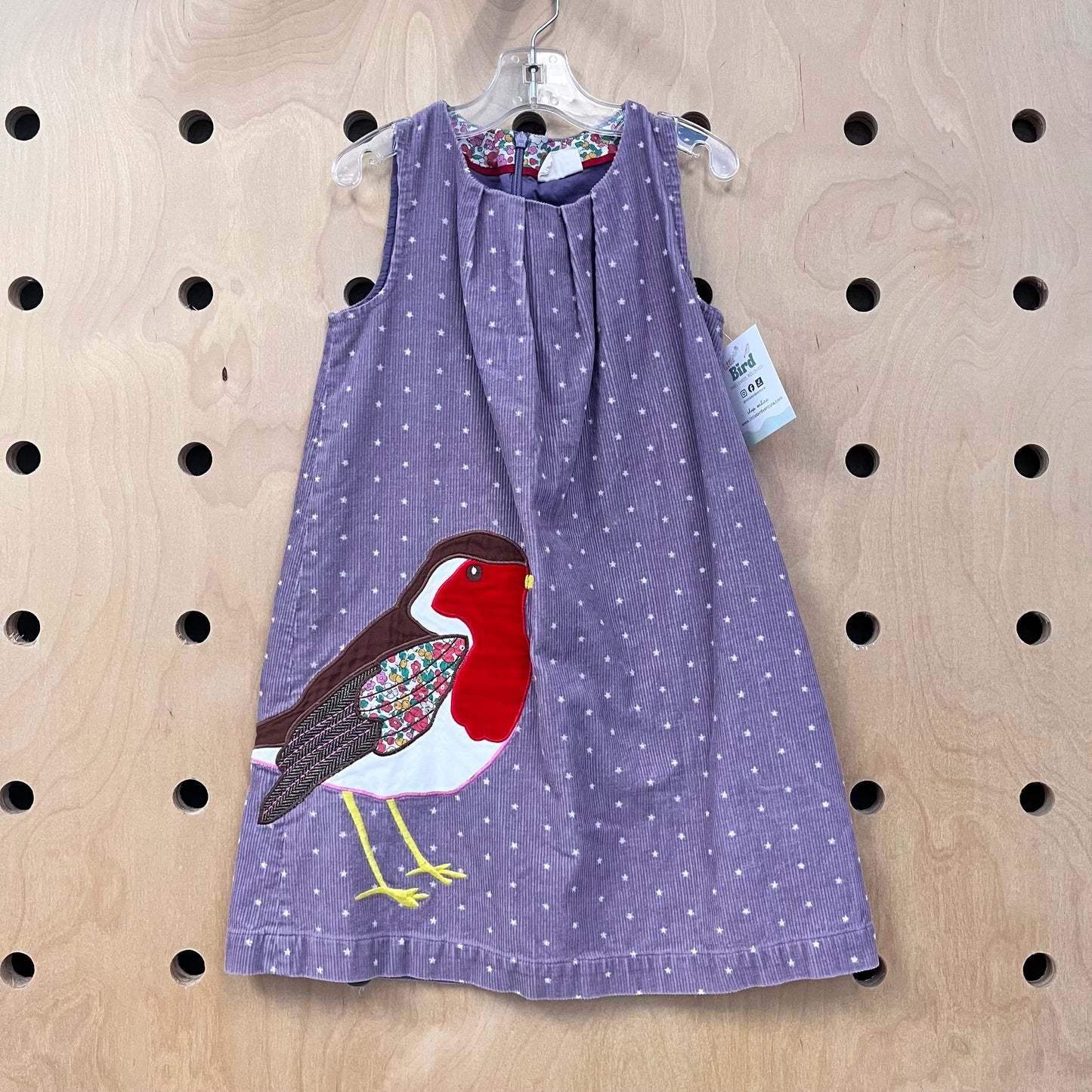 Lavender Cord Bird Dress