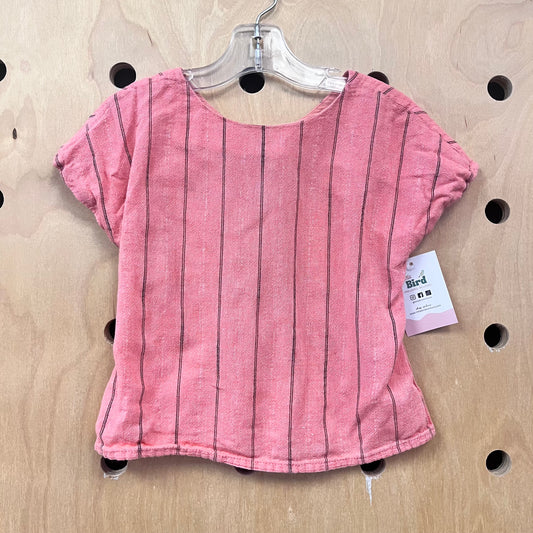 Coral Striped Top