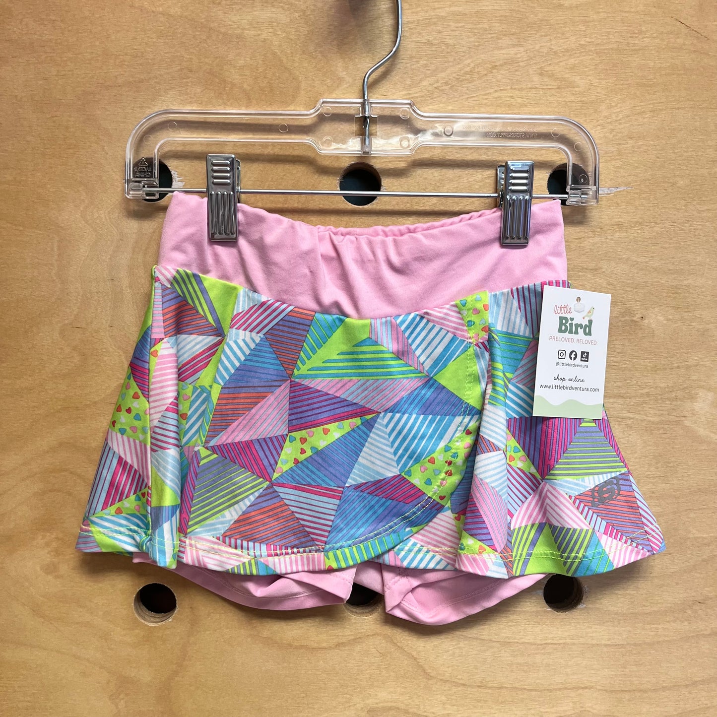 Pink Geo Hearts Athletic Skort