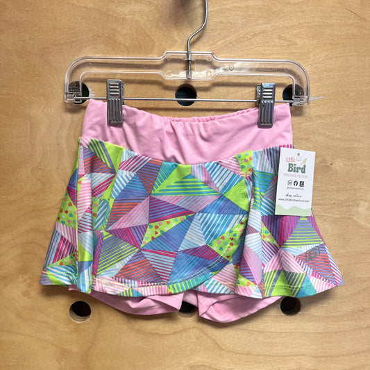 Pink Geo Hearts Athletic Skort