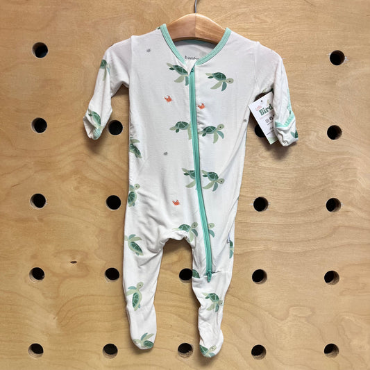 White Bamboo Turtles Footies