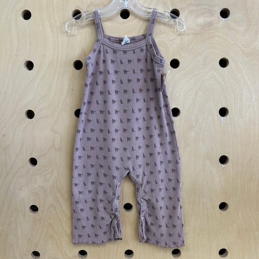 Dusty Plum Cat Ribbed Romper