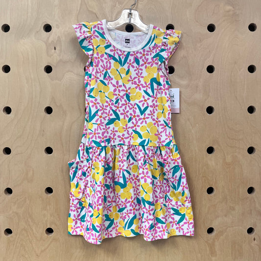 Pink + Yellow Floral Dress