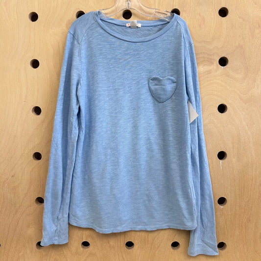Blue Heart Pocket LS Tee