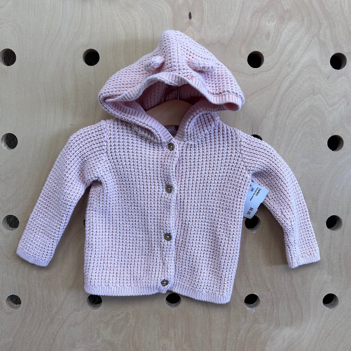 Pink Knit Ears Cardigan