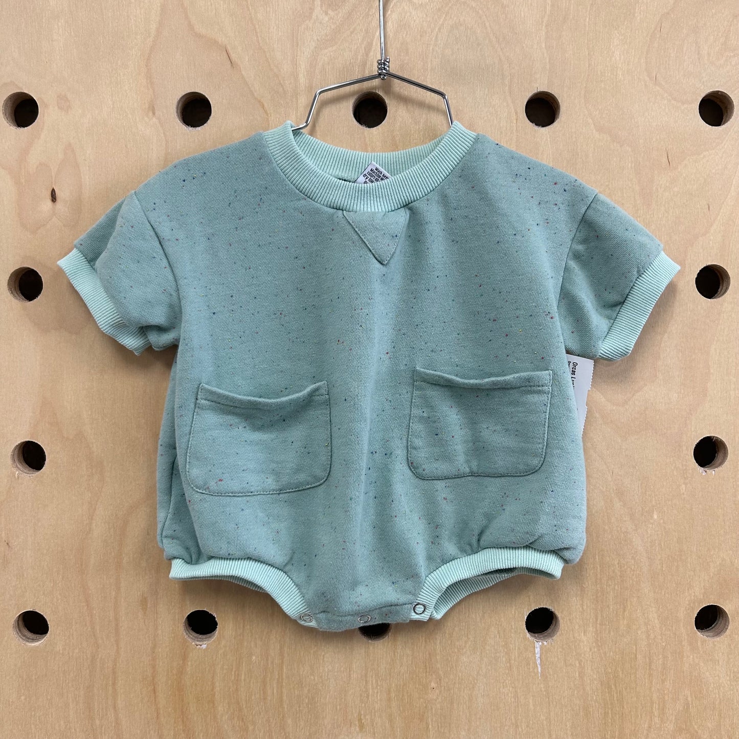 Green Speckled Bubble Romper
