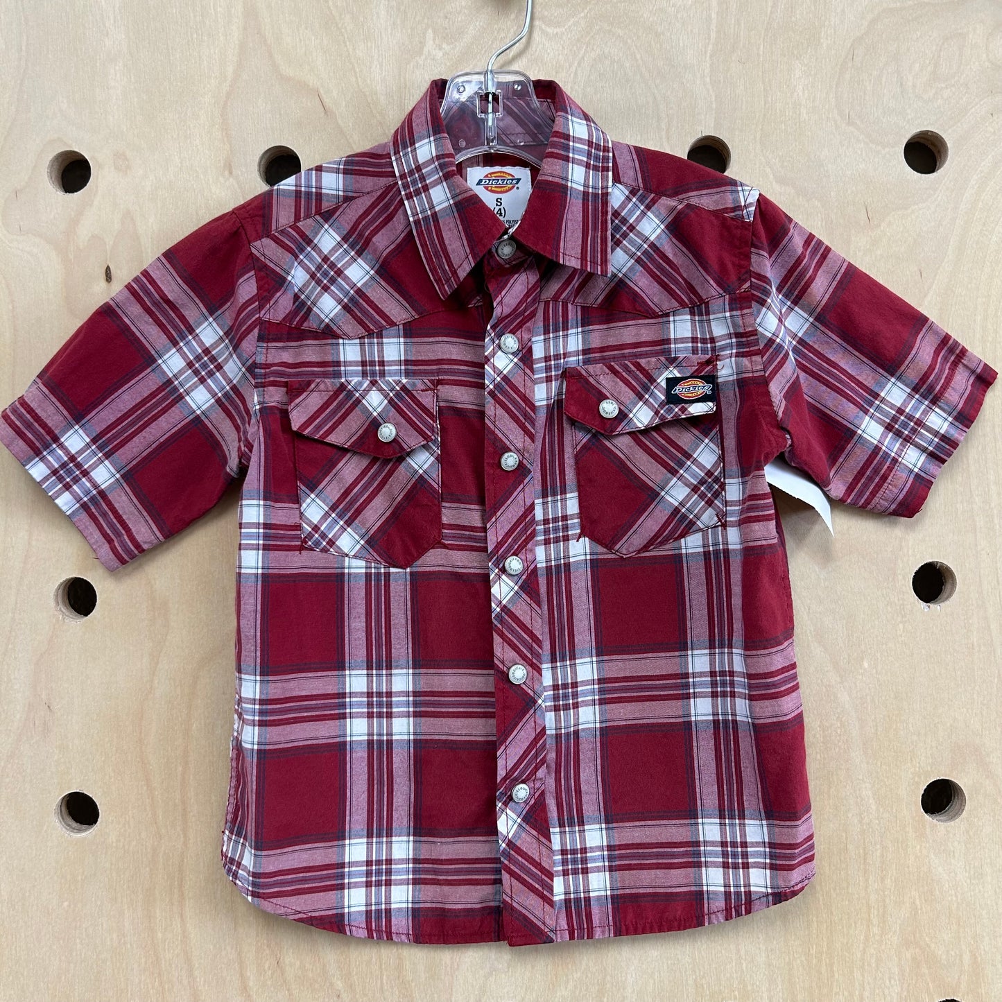 Red Plaid Snap Button Shirt