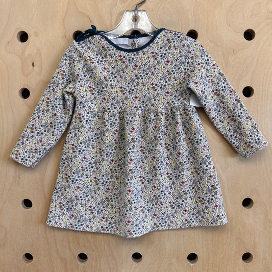 Cream Floral Textured Dress