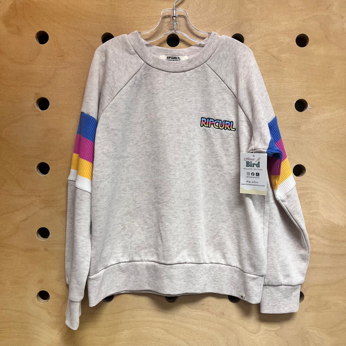 Colorfiul Sleeve Beige Crewneck